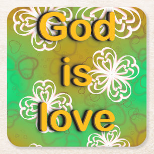 Porta-copo De Papel Quadrado Deus é amor