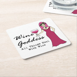 Porta-copo De Papel Quadrado Deusa do vinho "que todas as coisas curam com