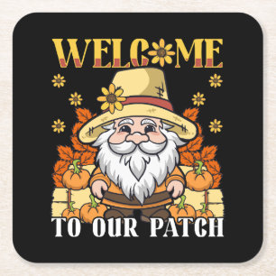 Porta-copo De Papel Quadrado Dia de Ação de Graças Bem-vindo ao nosso Gnome de