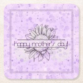 Porta-copo De Papel Quadrado Dia de as mães Quadrado Portas copos Lilac Girasso