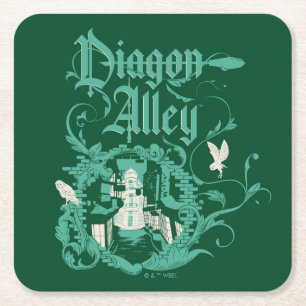 Porta-copo De Papel Quadrado DIAGON ALLEY™ Gráfico Vintage