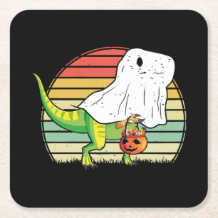 Porta-copo De Papel Quadrado Dino Fantasma Engraçado Halloween