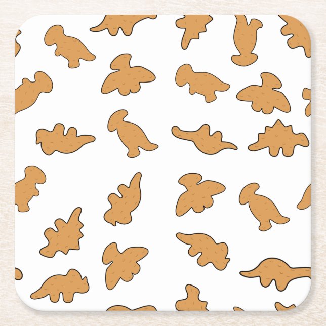 Porta-copo De Papel Quadrado Dino Nuggets Pattern (Frente)
