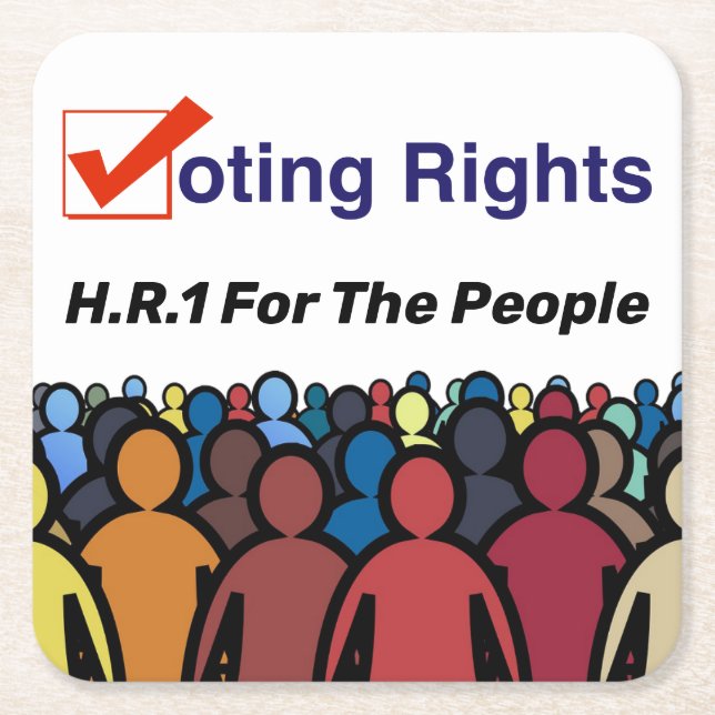 Porta-copo De Papel Quadrado Direitos De Voto RH1 Para A Lei Pessoas (Frente)
