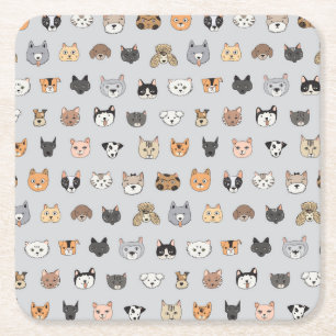Porta-copo De Papel Quadrado Diversão Animal: Cães Cães Mistura de Porcos