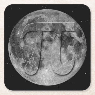 Porta-copo De Papel Quadrado Diversão do Dia Pi da Lua Completa