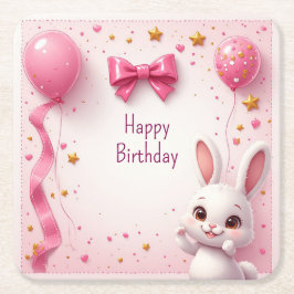 Porta-copo De Papel Quadrado Doce Coelhinho Bebê Aniversário 🐰