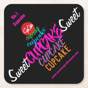 Porta-copo De Papel Quadrado Doce CUPCAKE