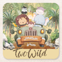 Dois Animais Selvagens de Safari Dirigindo Carro 2