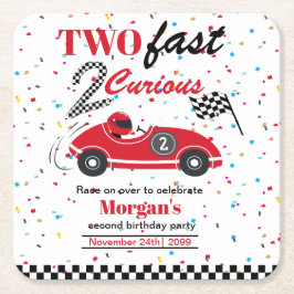 Porta-copo De Papel Quadrado Dois Rápidos 2Curiosos Carro Esportivo Vermelho Se
