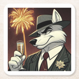 Porta-copo De Papel Quadrado Don Lupo Canino "New Year"