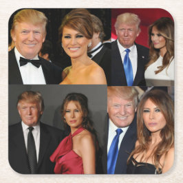 PORTA-COPO DE PAPEL QUADRADO DONALD & MELANIA TRUMP