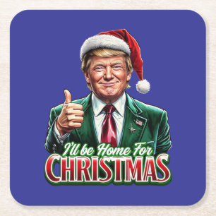 Porta-copo De Papel Quadrado Donald Trump Natal Papai Noel Dói
