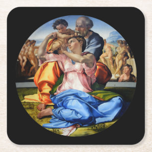 Porta-copo De Papel Quadrado Doni Tondo, Doni Madona, Michelangelo, 1507