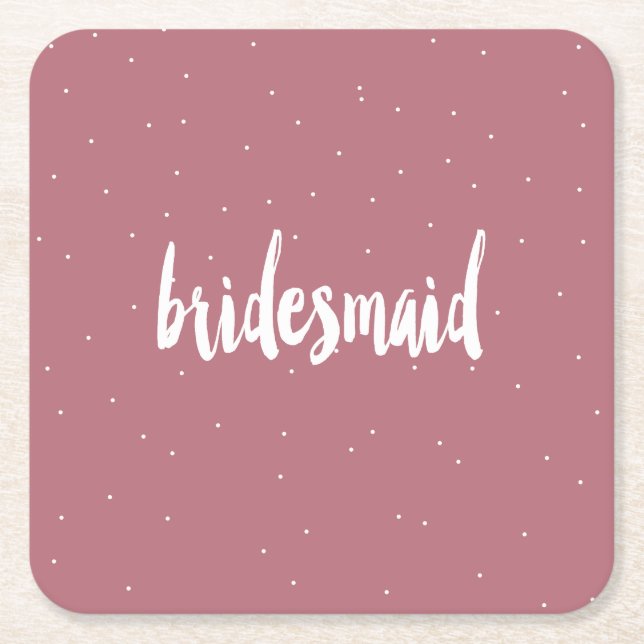 Porta-copo De Papel Quadrado donzela branca-rosa elegante (Frente)