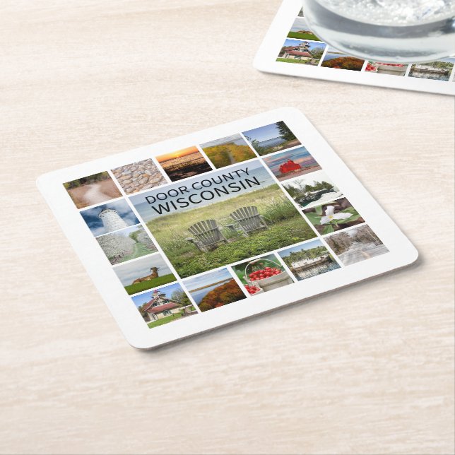 Porta-copo De Papel Quadrado Door County Wisconsin (Inclinado)