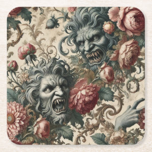 Porta-copo De Papel Quadrado Doppelganger Malevolence - Travesseiro floral góti