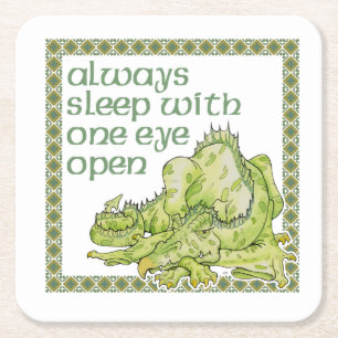 Porta-copo De Papel Quadrado Dorme sempre com um olho aberto