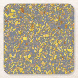 Porta-copo De Papel Quadrado Dourado padrão Terrazzo