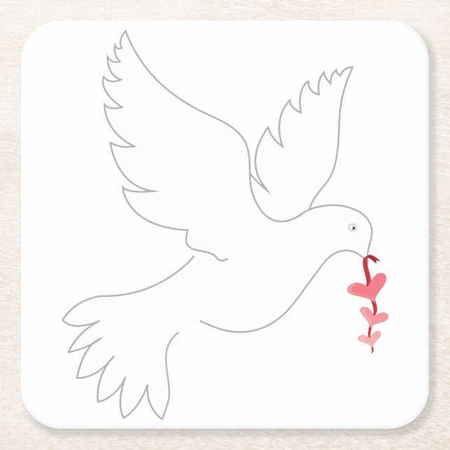 Porta-copo De Papel Quadrado Dove (Frente)