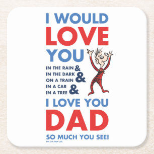 Porta-copo De Papel Quadrado Dr. Seuss   Eu Amo Você Papai Tanto Que Você Vê