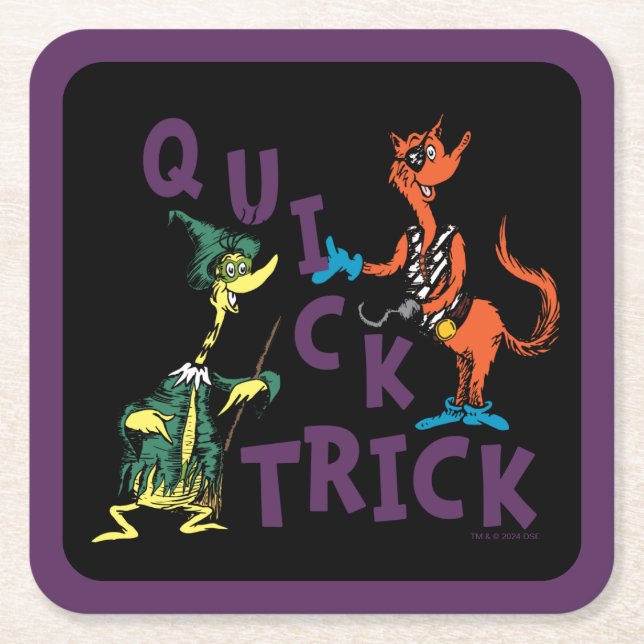 Porta-copo De Papel Quadrado Dr. Seuss | Gráfico do Quick Trick Halloween (Frente)