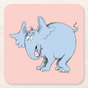 Porta-copo De Papel Quadrado Dr. Seuss Horton ouve Quem