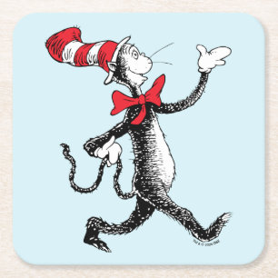 Porta-copo De Papel Quadrado Dr. Seuss   O Gato no Chapéu Passarela do Gato