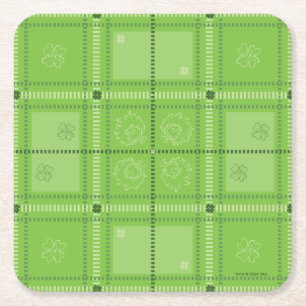 Porta-copo De Papel Quadrado Dr. Seuss Rua. Padrão de Xadrez no dia de Patric