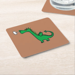 Porta-copo De Papel Quadrado Dragão verde para respirar ar