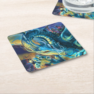 Porta-copo De Papel Quadrado Dragon Rider e Sorcerer