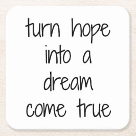 Porta-copo De Papel Quadrado Dream come True Paper Porta copos