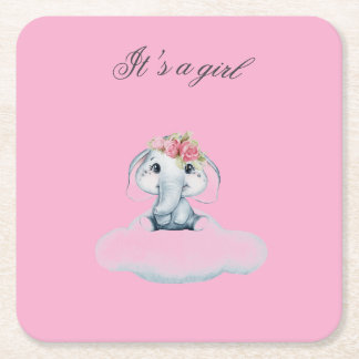 Porta-copo De Papel Quadrado Dreamy Days com Rosie, o Elefante.