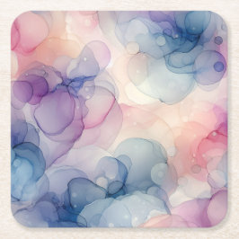 Porta-copo De Papel Quadrado Dreamy Watercolor Ink Art