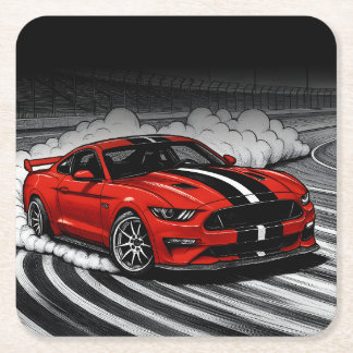 Porta-copo De Papel Quadrado Drift Car Red Muscle