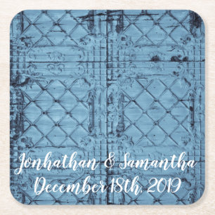 Porta-copo De Papel Quadrado Drink Coasters Rustic Tin Panel - País Teto