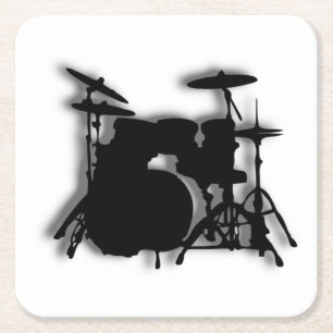 Porta-copo De Papel Quadrado Drum Set Music Design