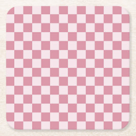 Porta-copo De Papel Quadrado Dusty rose checkerboard pattern