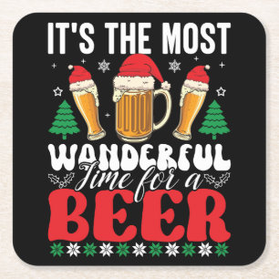 Porta-copo De Papel Quadrado É o momento mais maravilhoso para um Natal de cerv