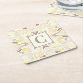 Porta-copo De Papel Quadrado É o padrão de Abstrato Geométrico de Ivory