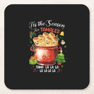 Porta-copo De Papel Quadrado É Temporada Para Tamales Comida Mexicana De Natal