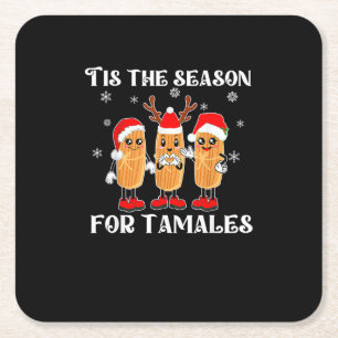 Porta-copo De Papel Quadrado É Temporada Para Tamales Natal Mexicano Moderno