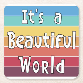 Porta-copo De Papel Quadrado É um mundo bonito