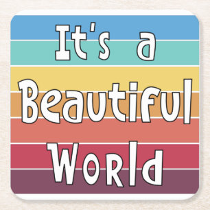 Porta-copo De Papel Quadrado É um mundo bonito