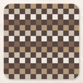 Porta-copo De Papel Quadrado Earthy minerals checkerboard pattern