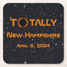 Porta-copo De Papel Quadrado Eclipse Solar 2024 Totalmente Nova Hampshire