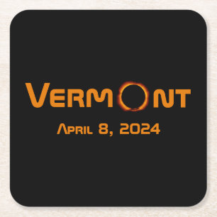 Porta-copo De Papel Quadrado Eclipse Solar Totalmente Vermont 2024
