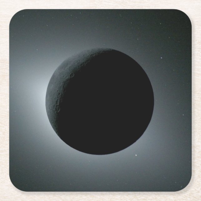 Porta-copo De Papel Quadrado Eclipse Total do Sol Artemis II (Frente)