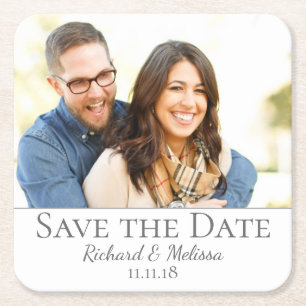 Porta-copo De Papel Quadrado Economias bonitas a foto da data