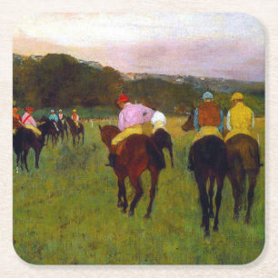 Porta-copo De Papel Quadrado Edgar Degas Race Horses em Longchamp